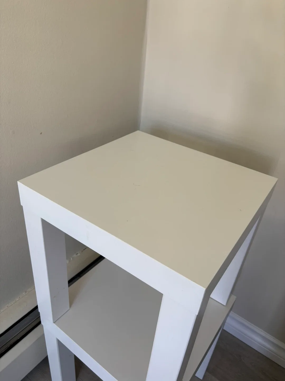 Set of 2 IKEA White Side Tables – Used, Fairly Good Condition