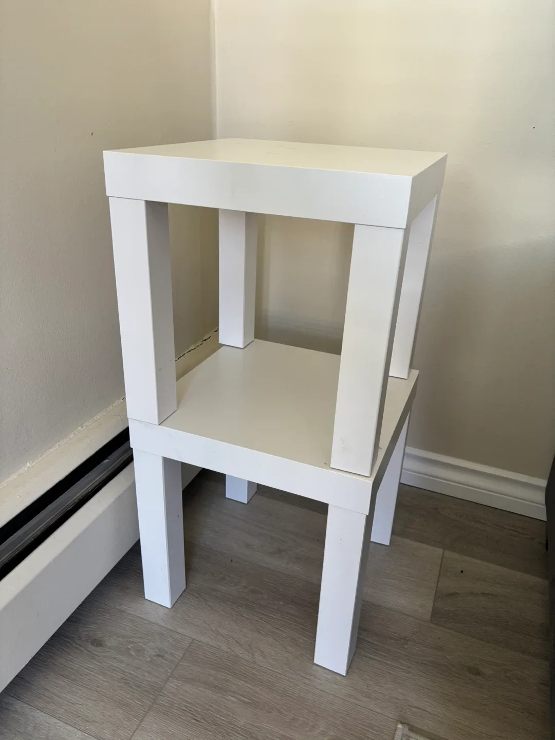 Set of 2 IKEA White Side Tables – Used, Fairly Good Condition image indicator(3)