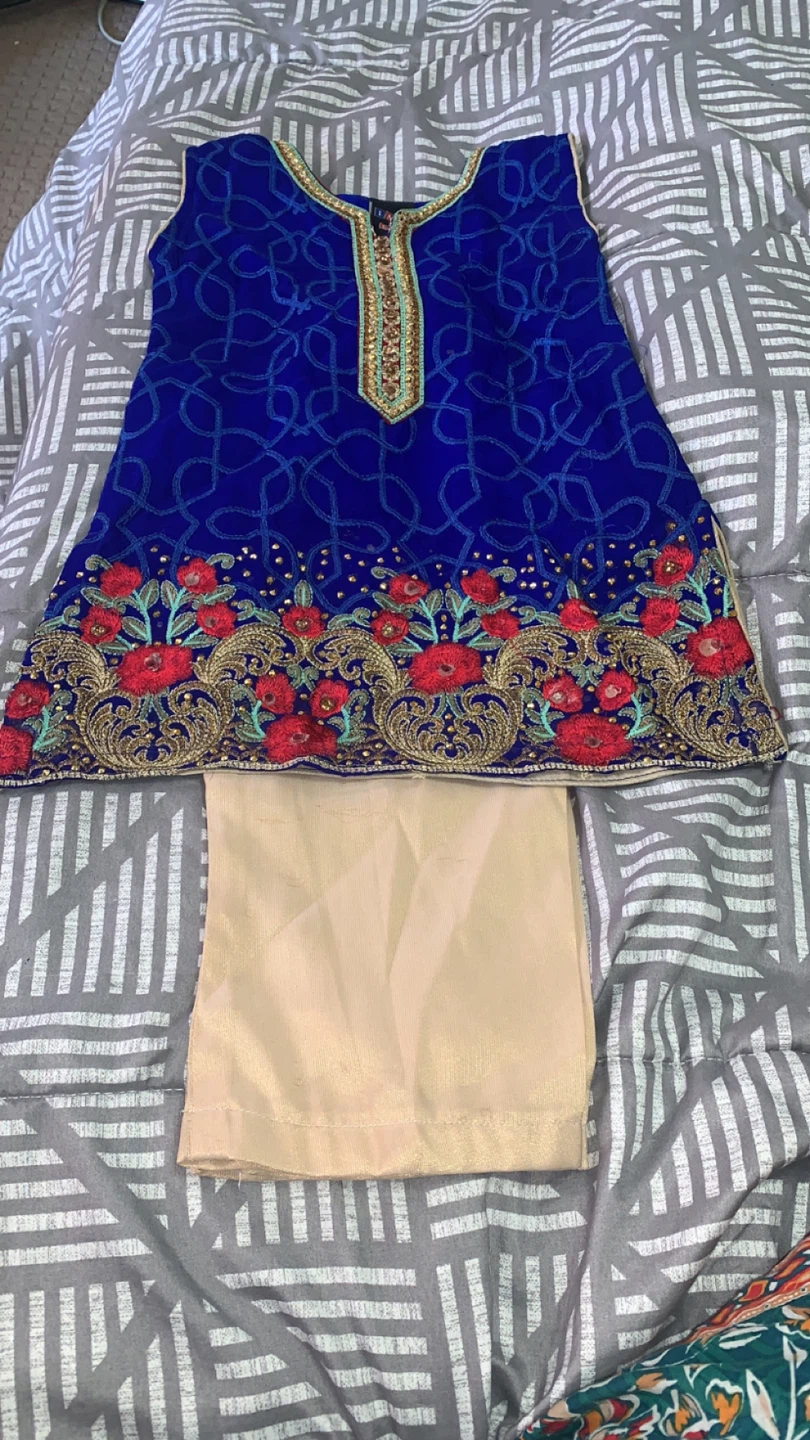 Blue Embroidered Shalwar Kameez