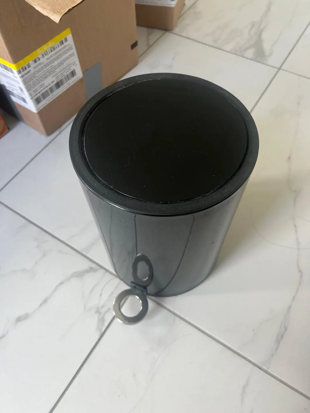 Black Step Trash bathroom dustbin brand new thumbnail