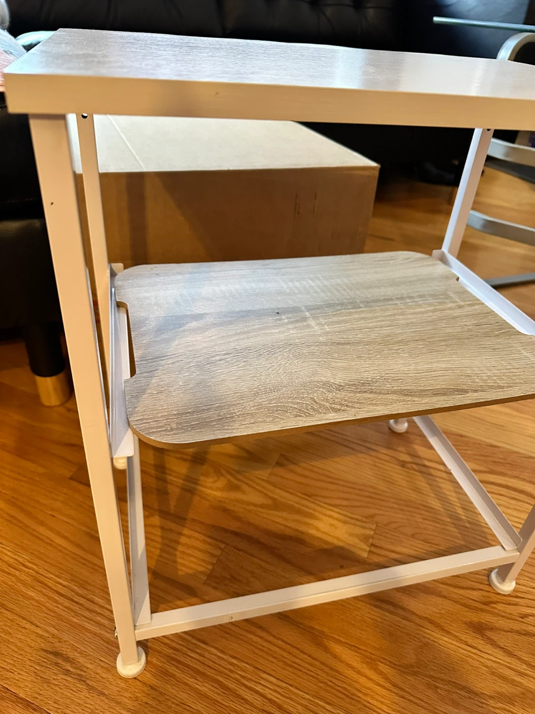 White & Wood Small Side Table - photo 3