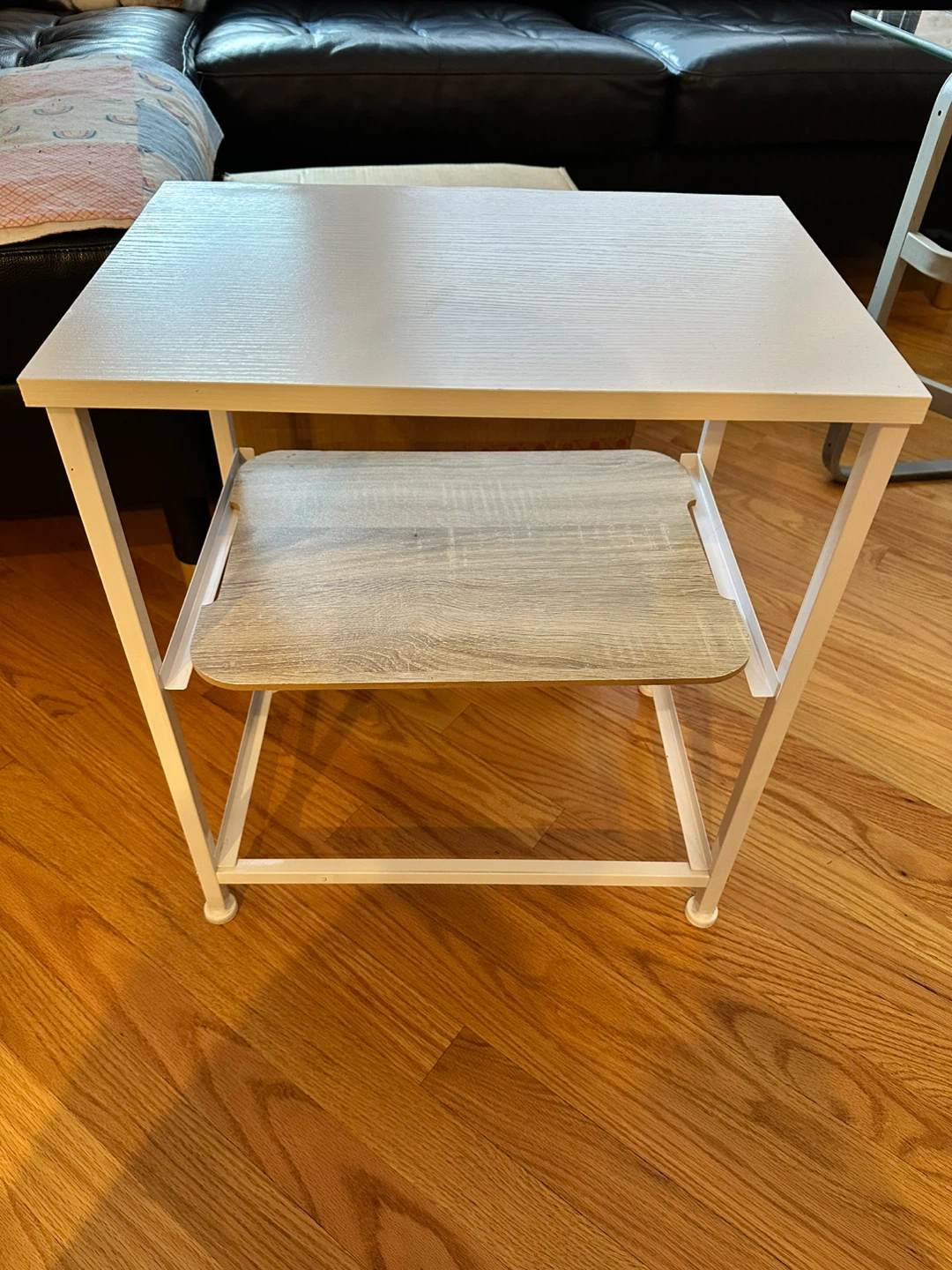 White & Wood Small Side Table - photo 2