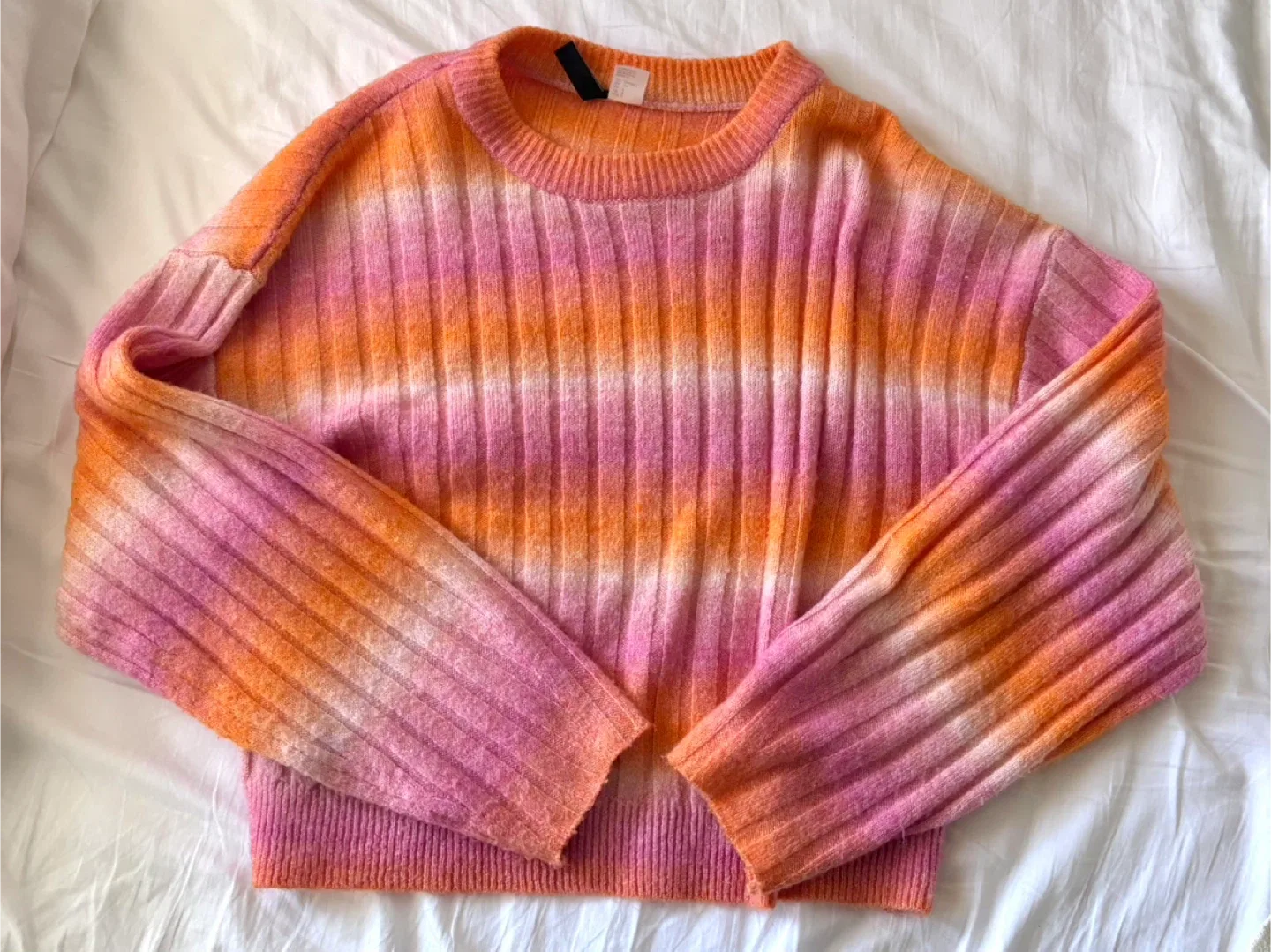 H&M Pink & Orange Striped Sweater thumbnail