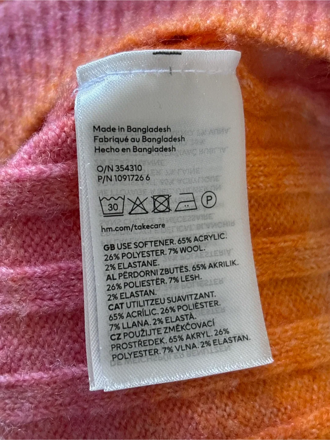 H&M Pink & Orange Striped Sweater image indicator(3)