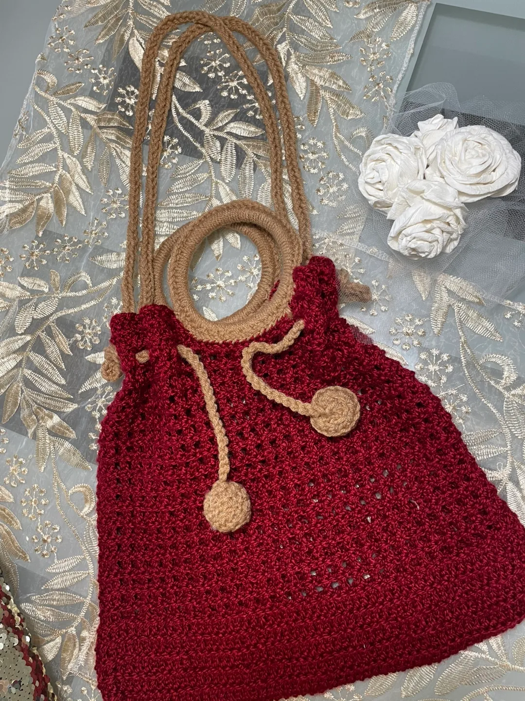 Handmade Crochet Bucket Bag thumbnail