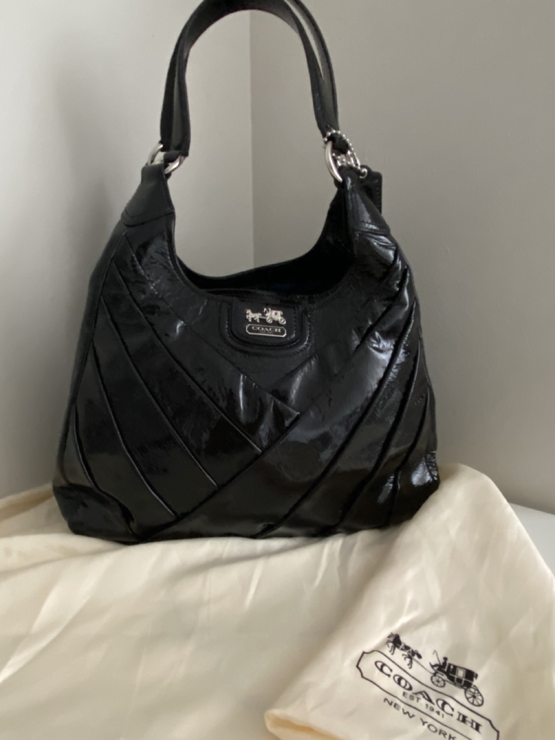 Coach 2000s Black Patent leather bag