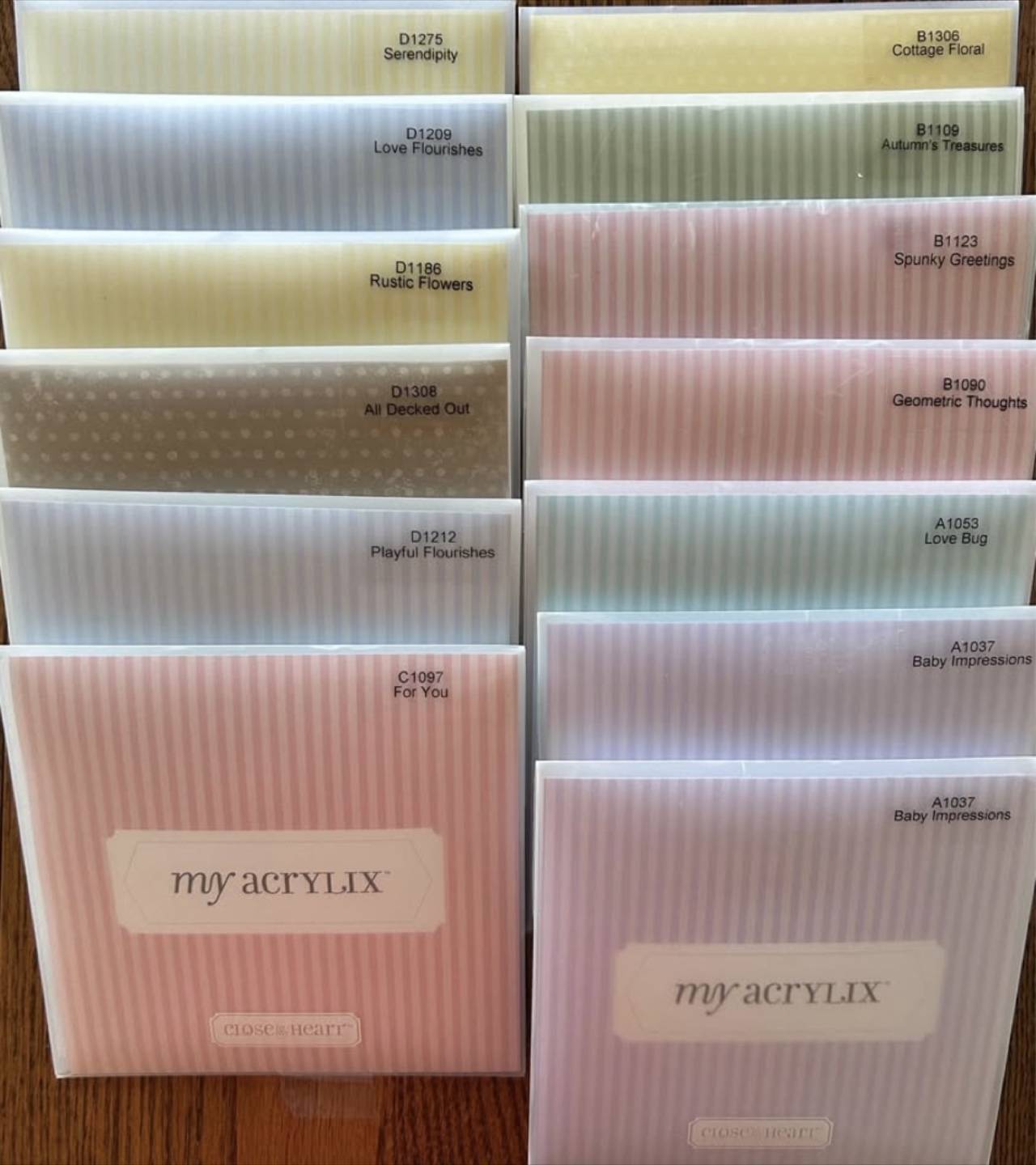 Close to my Heart acrylic stamp sets