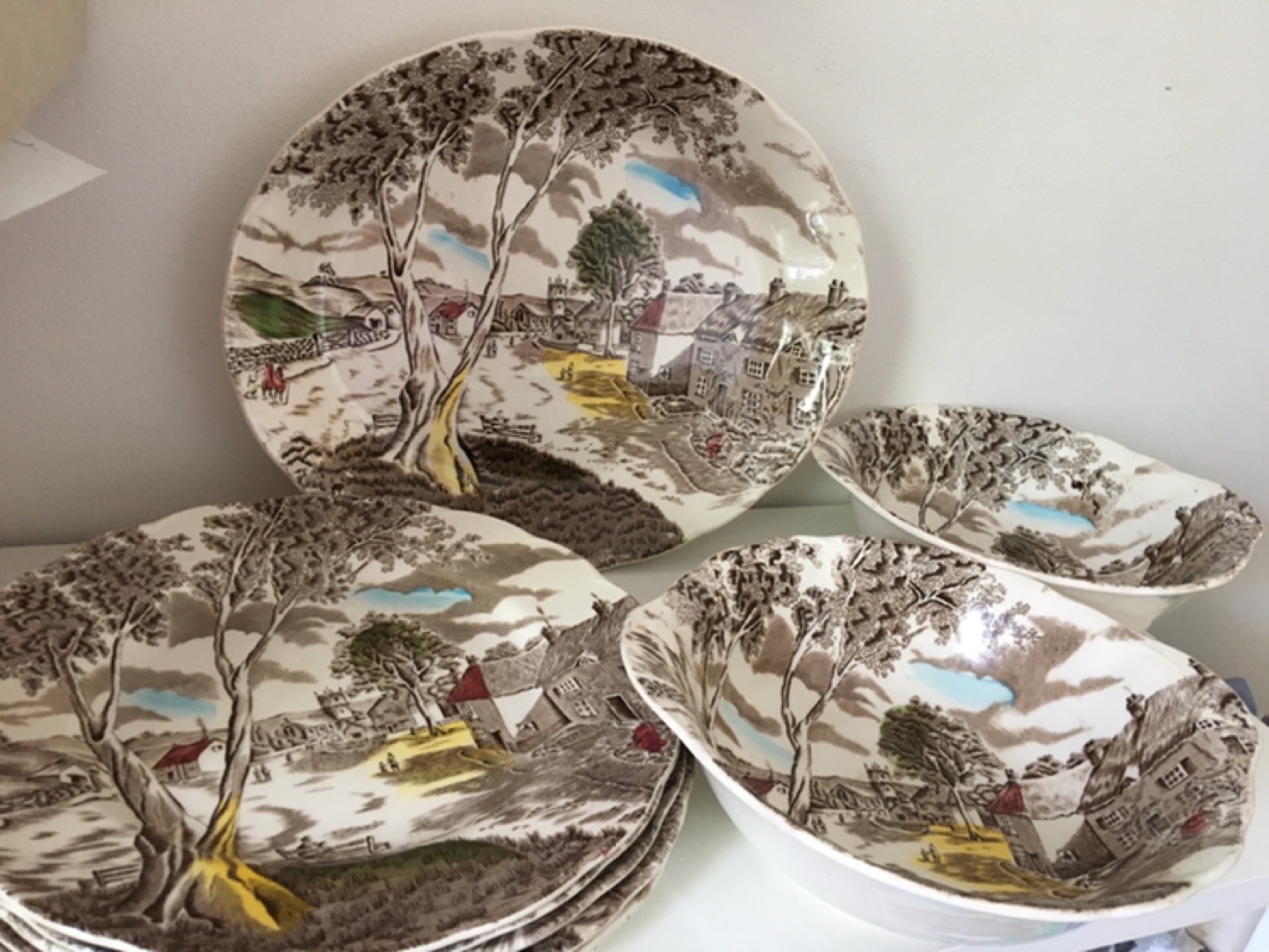 W.H. Grindley "Sunday Morning" Plates and serving dishes