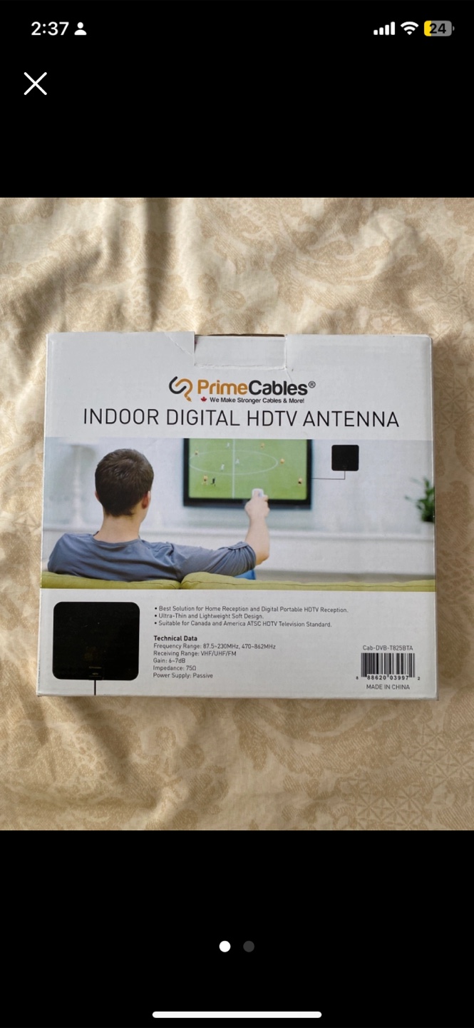 PrimeCables Indoor Digital HDTV Antenna - New in Box