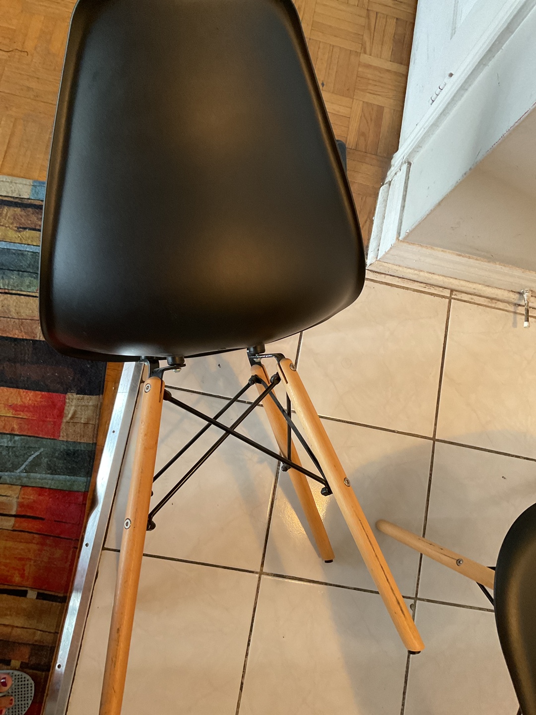Black Dining Chair with Wood Legs - photo 4