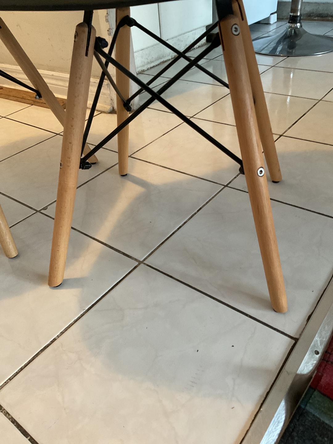 Black Dining Chair with Wood Legs - photo 2