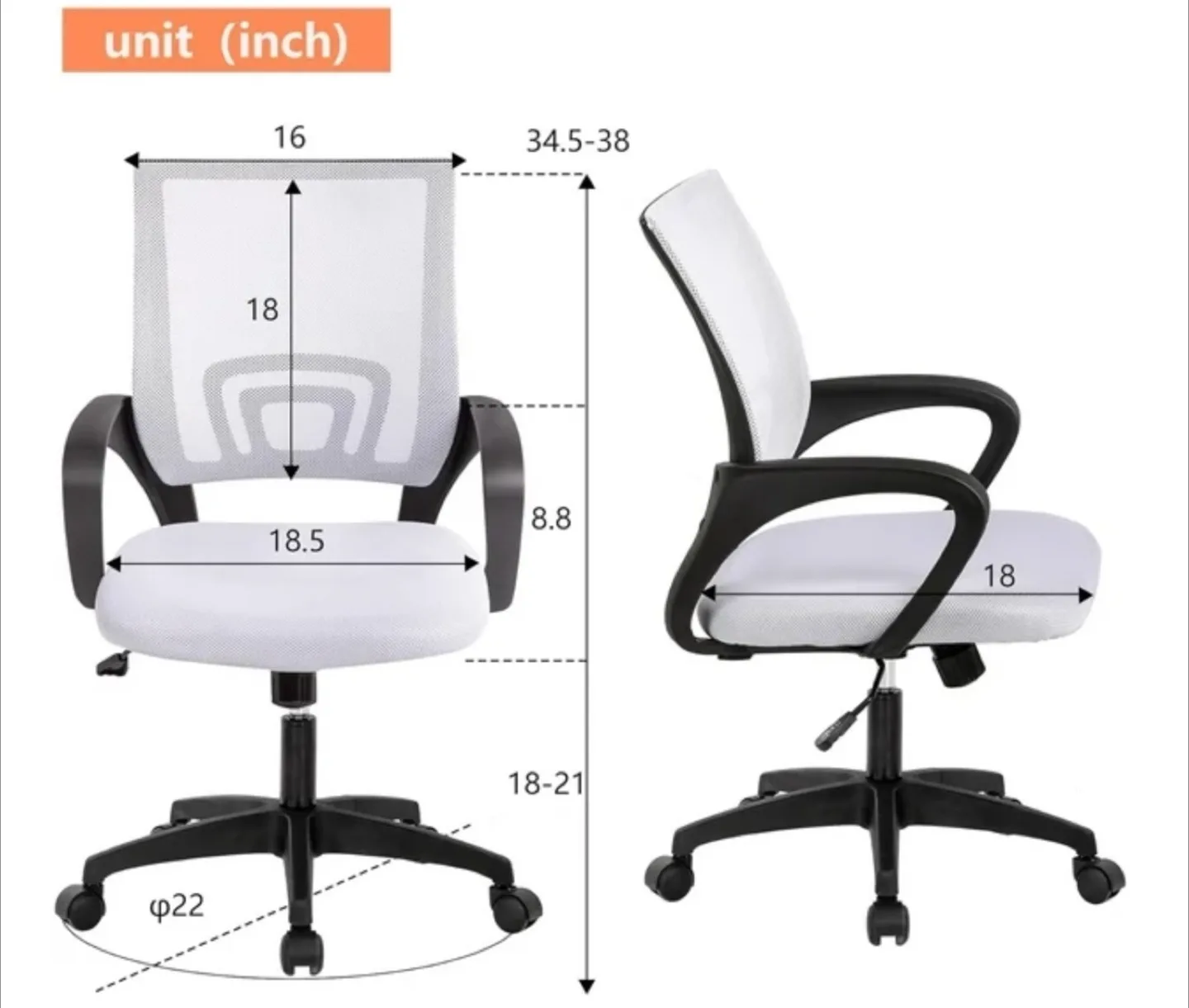 White ergonomic Office Chair image indicator(2)