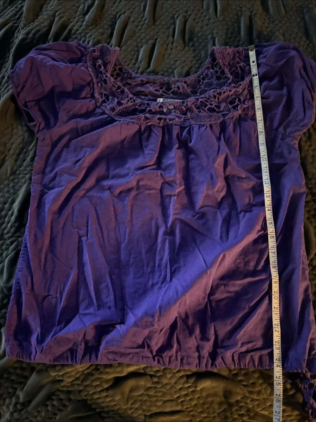 Charlotte Russe Purple Crochet Top - Size M image indicator(5)