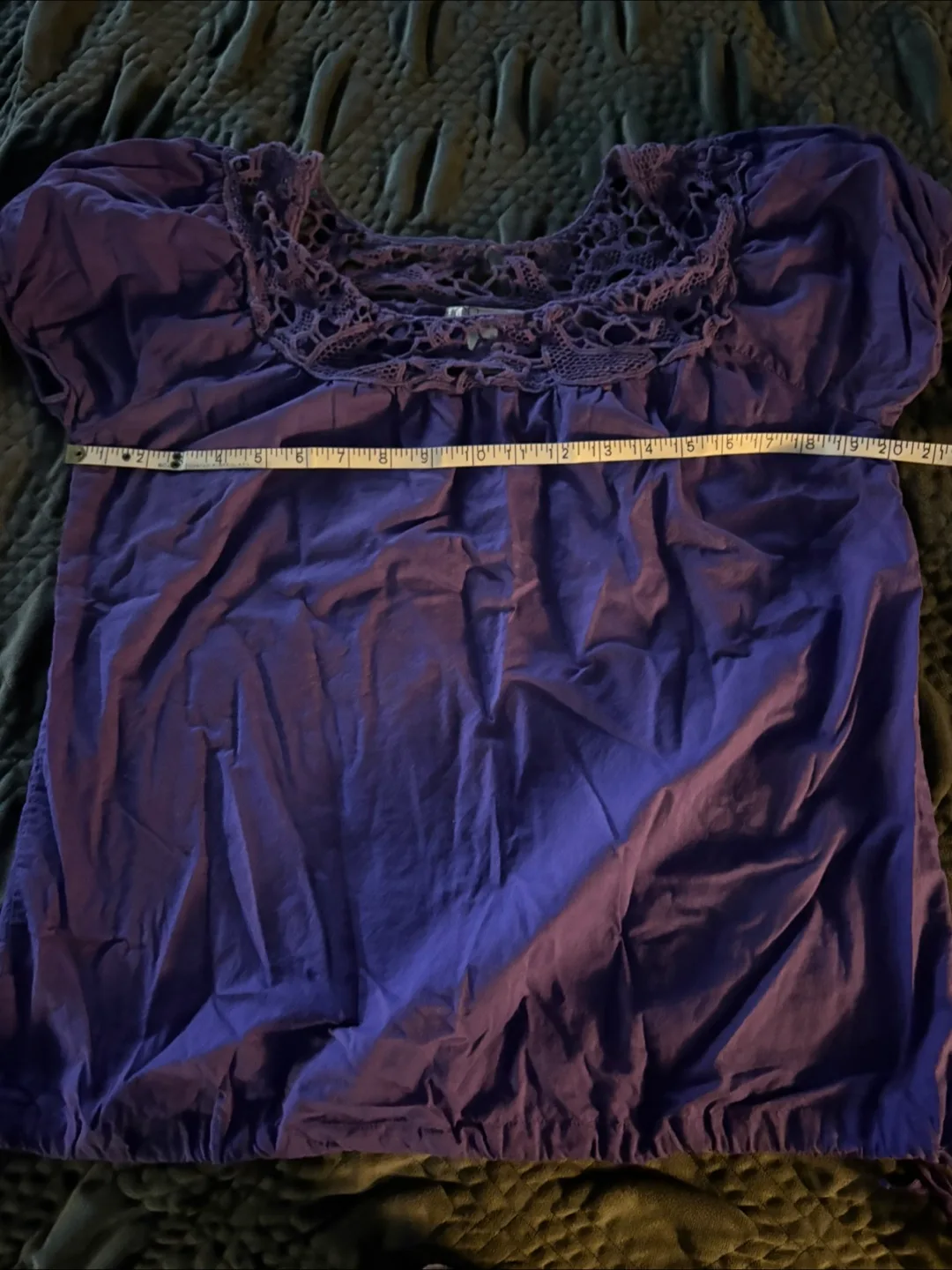 Charlotte Russe Purple Crochet Top - Size M image indicator(4)