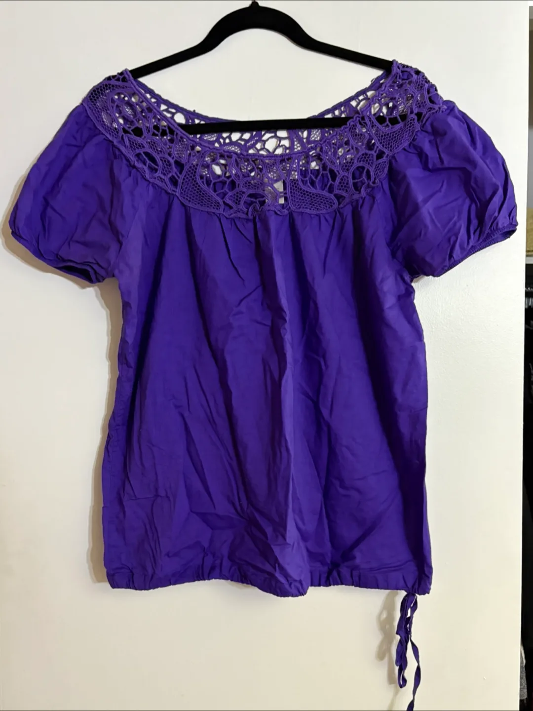 Charlotte Russe Purple Crochet Top - Size M thumbnail