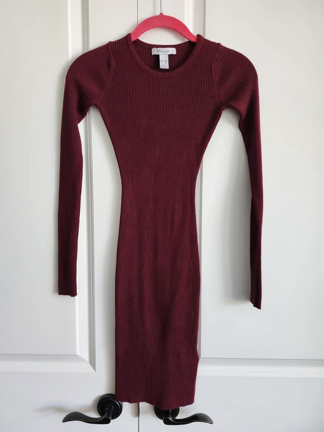 YOUNG TEEN BURGUNDY KNIT DRESS thumbnail