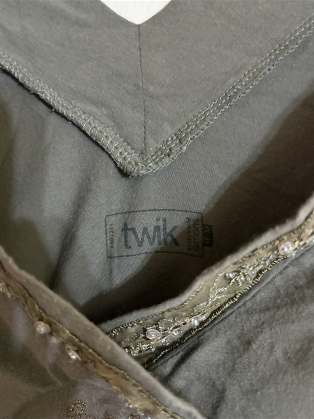 Twik Grey Embellished Tank Top -  M - photo 2