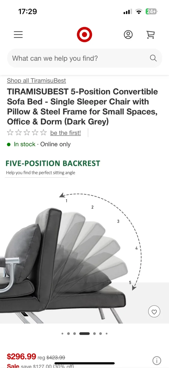5-Position Convertible Sofa Bed image indicator(6)