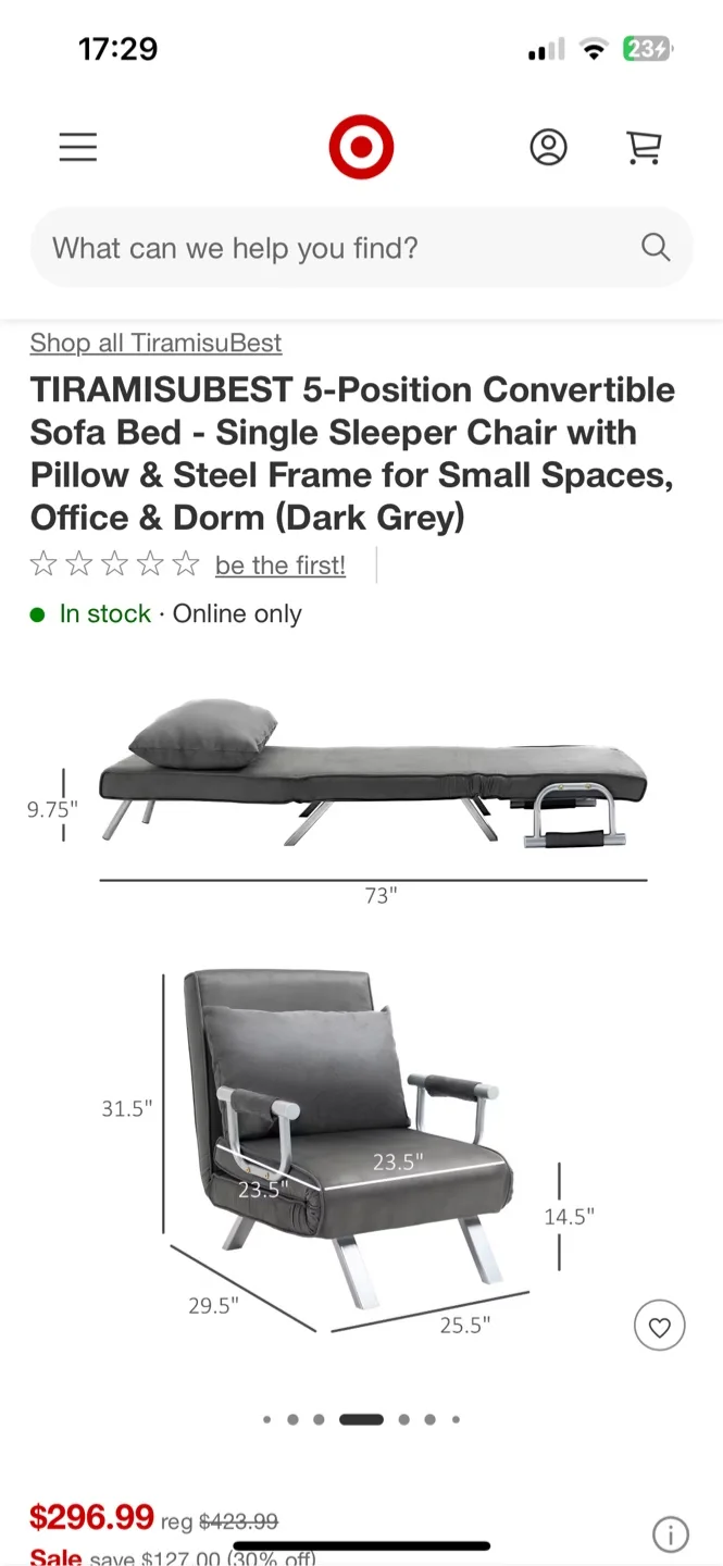 5-Position Convertible Sofa Bed image indicator(4)