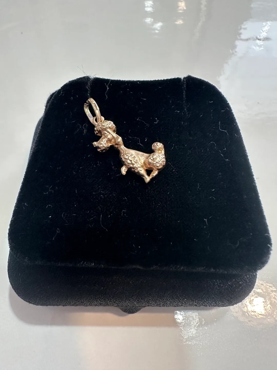 Gold Poodle Charm Pendant thumbnail