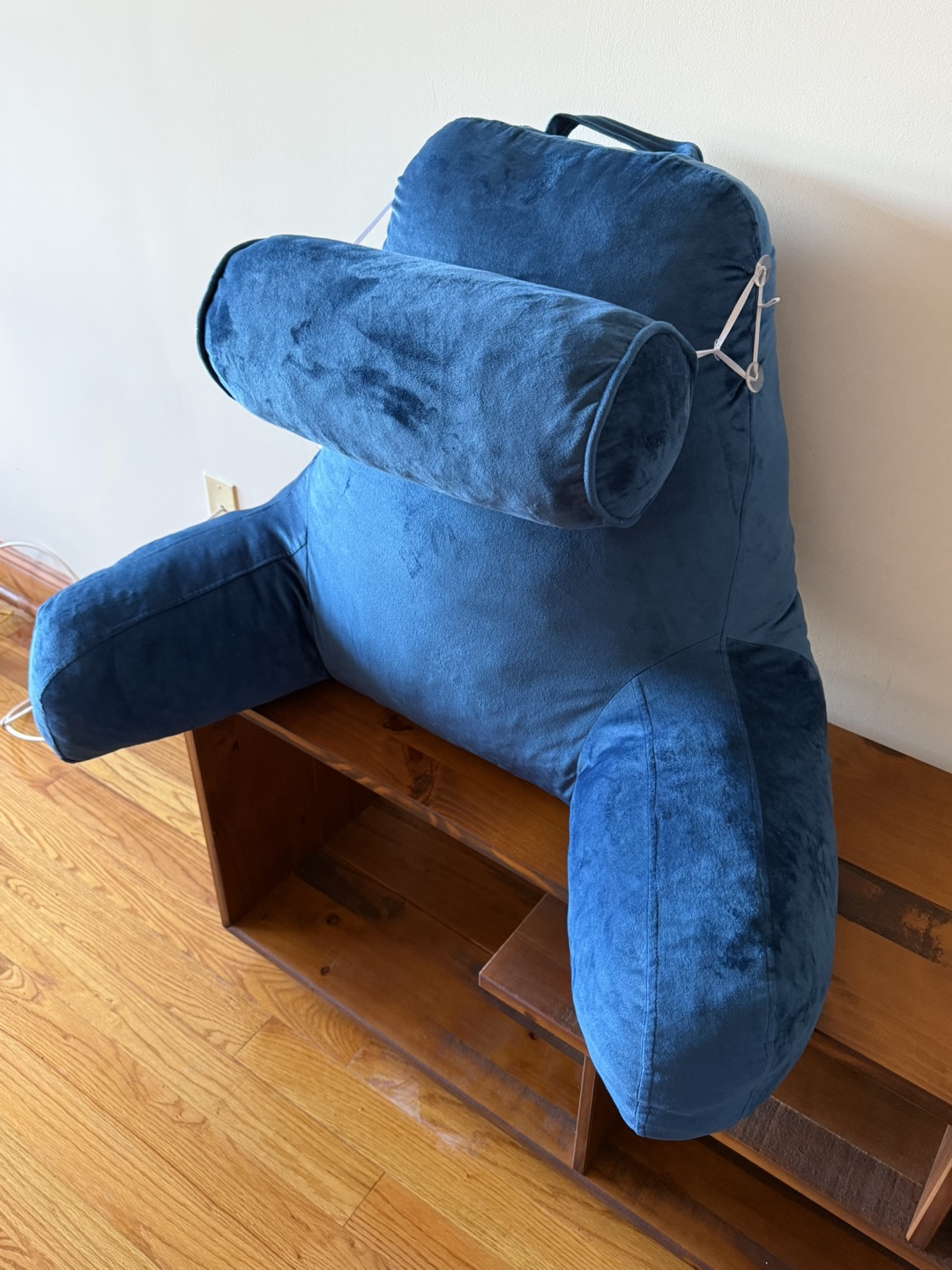 Blue Bed Rest Pillow with Armrests - photo 2