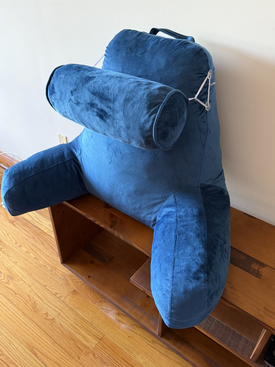 Blue Bed Rest Pillow with Armrests - photo 3