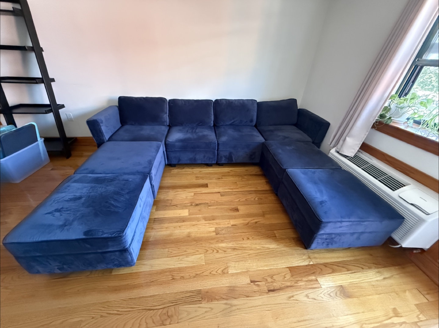 Blue Modular Sectional Sofa with Storage - photo 2