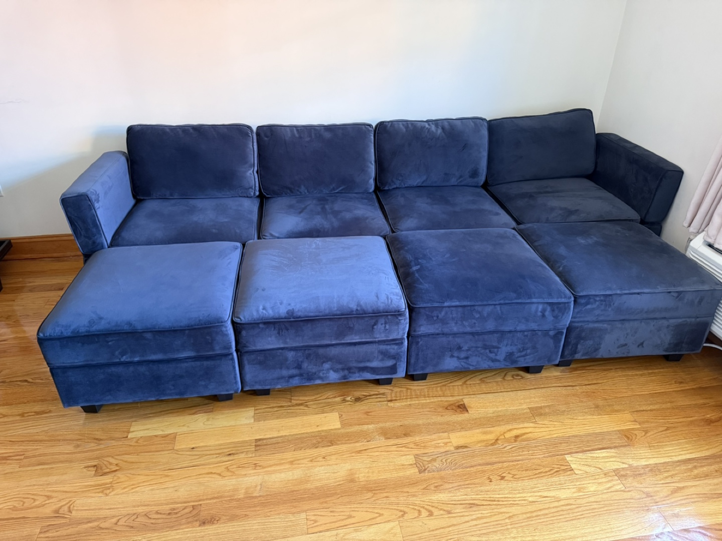 Blue Modular Sectional Sofa with Storage