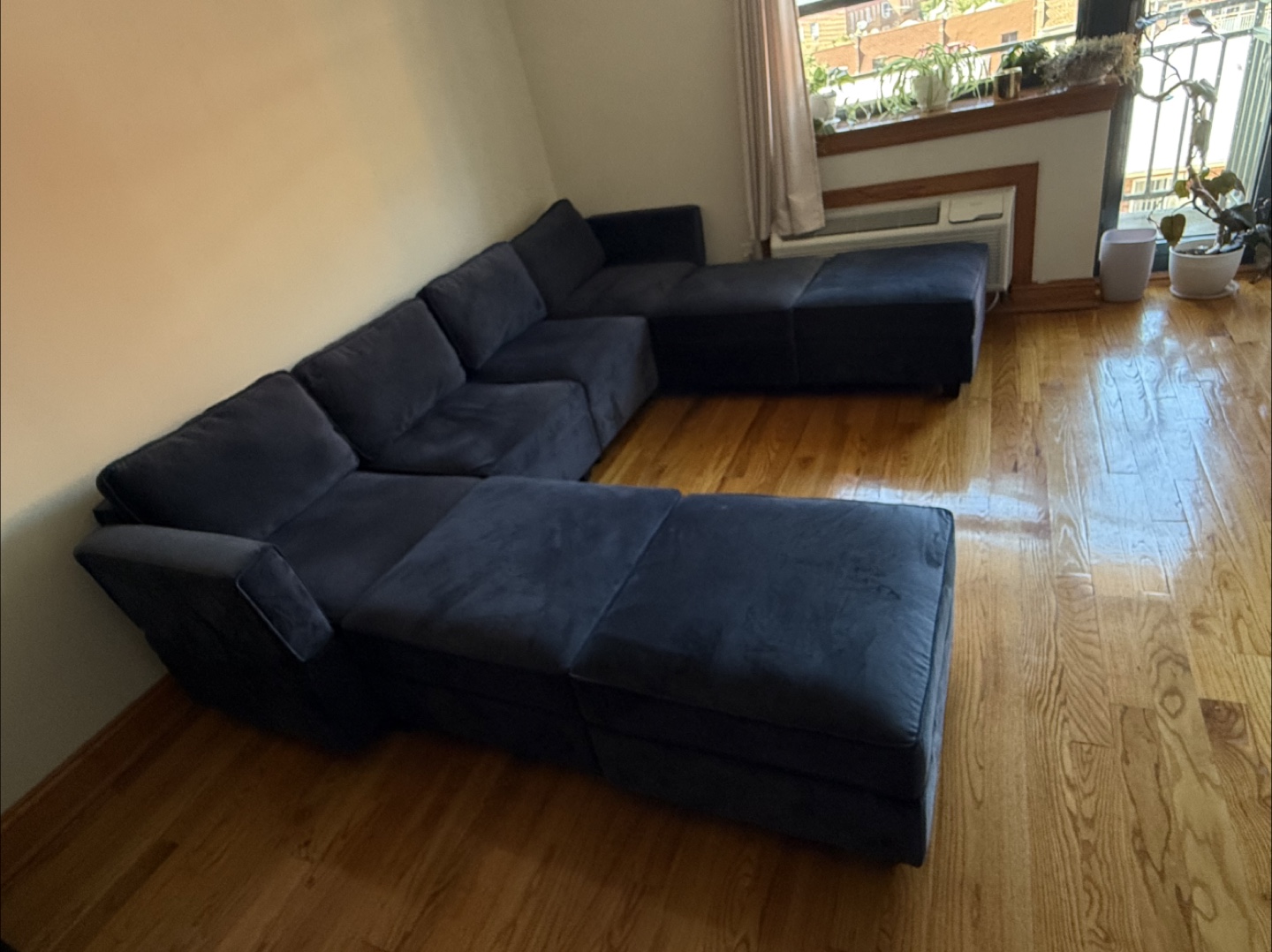 Blue Modular Sectional Sofa with Storage - photo 4