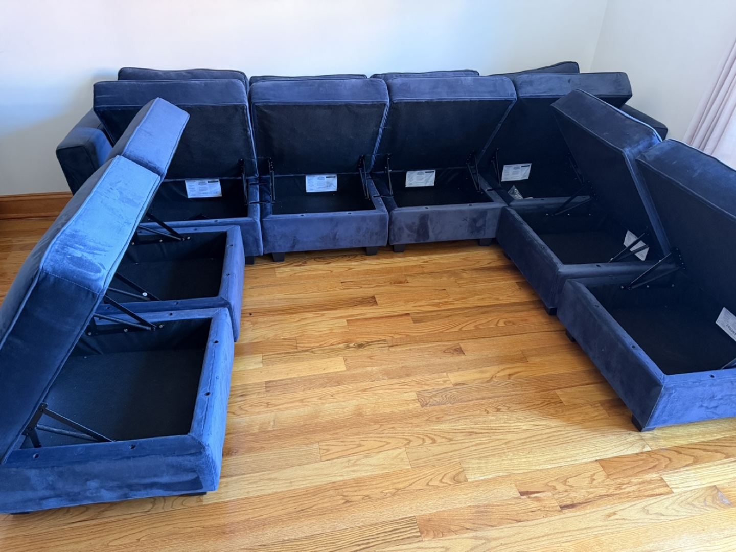 Blue Modular Sectional Sofa with Storage - photo 3