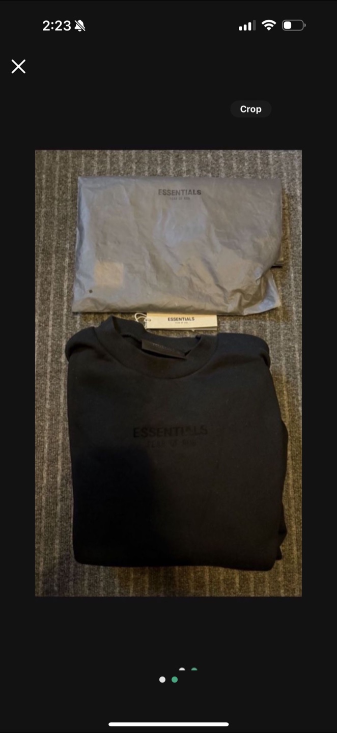 MENS Essentials Black Crewneck Sweatshirt LARGE - photo 2