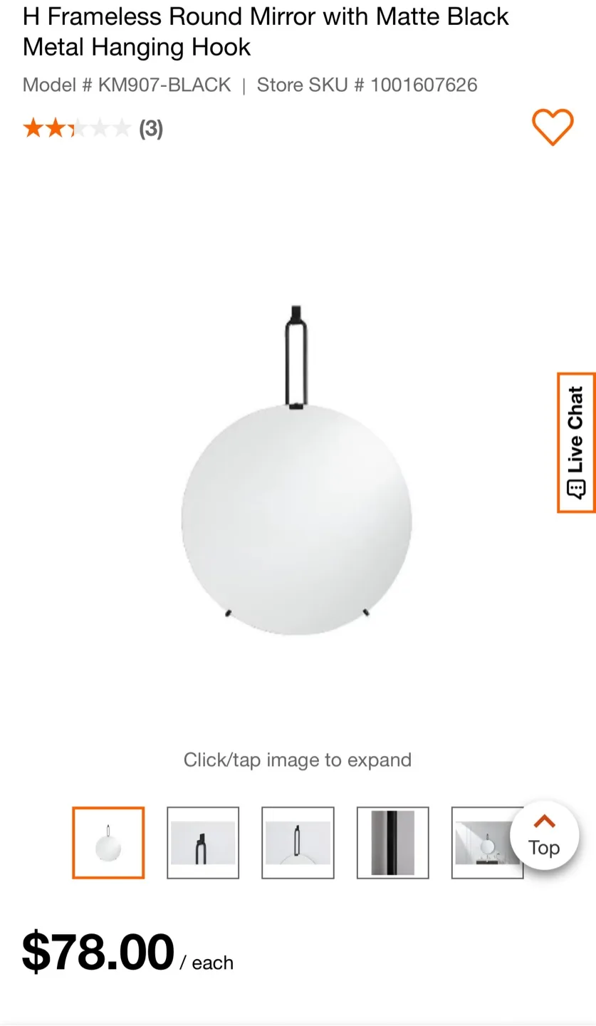 GlucksteinElements 24-inch Frameless Round Mirror image indicator(2)