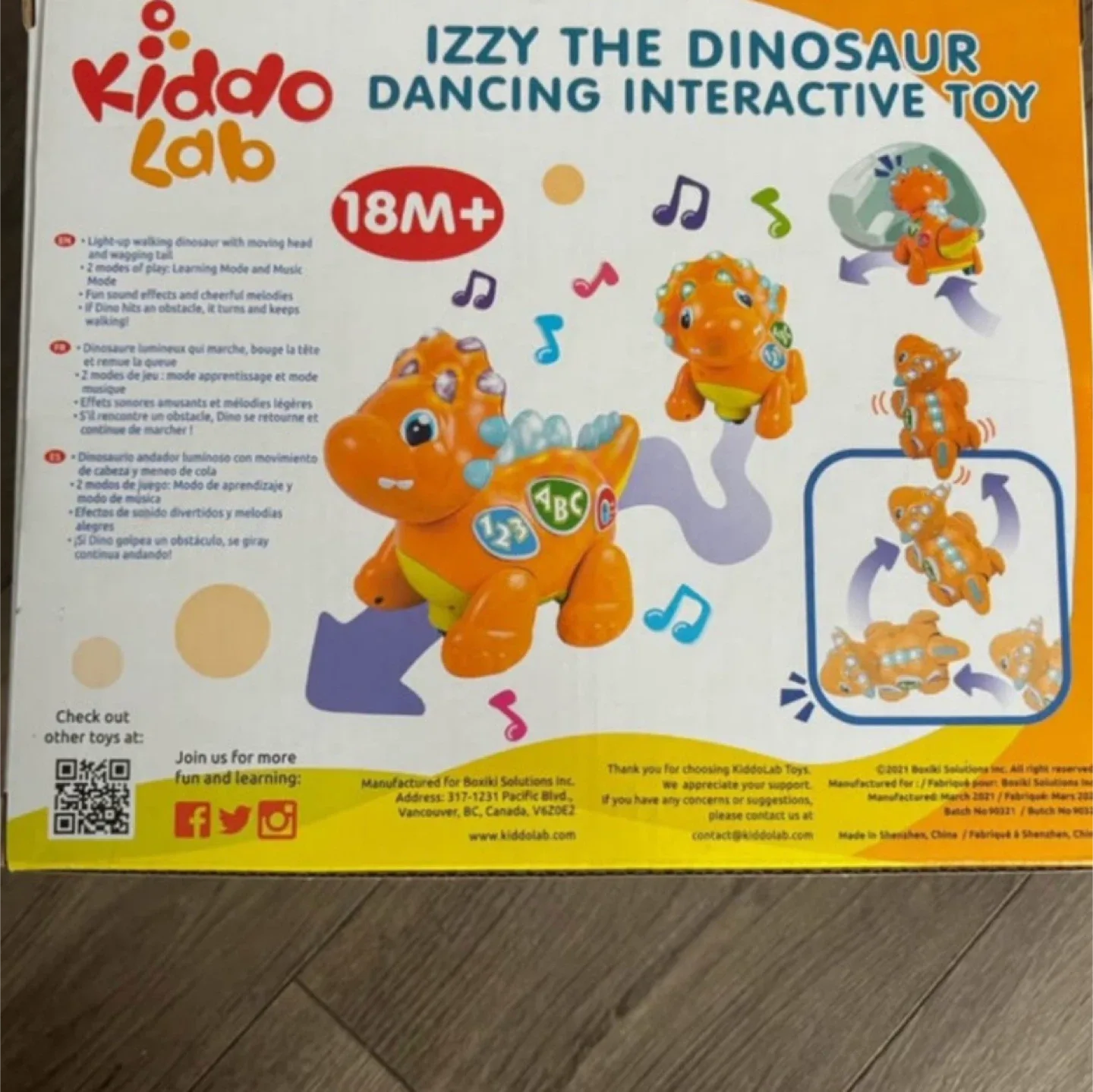 Kiddo Lab Izzy the Dinosaur Interactive Toy 18M+ image indicator(2)