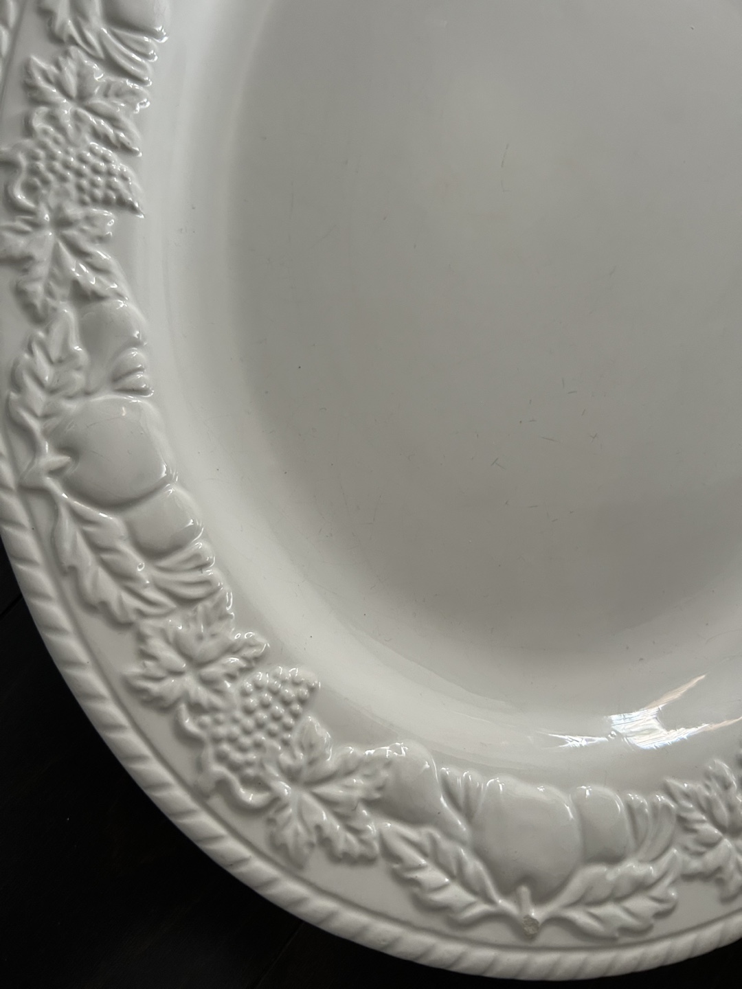 White Embossed Serving Dishes - photo 4