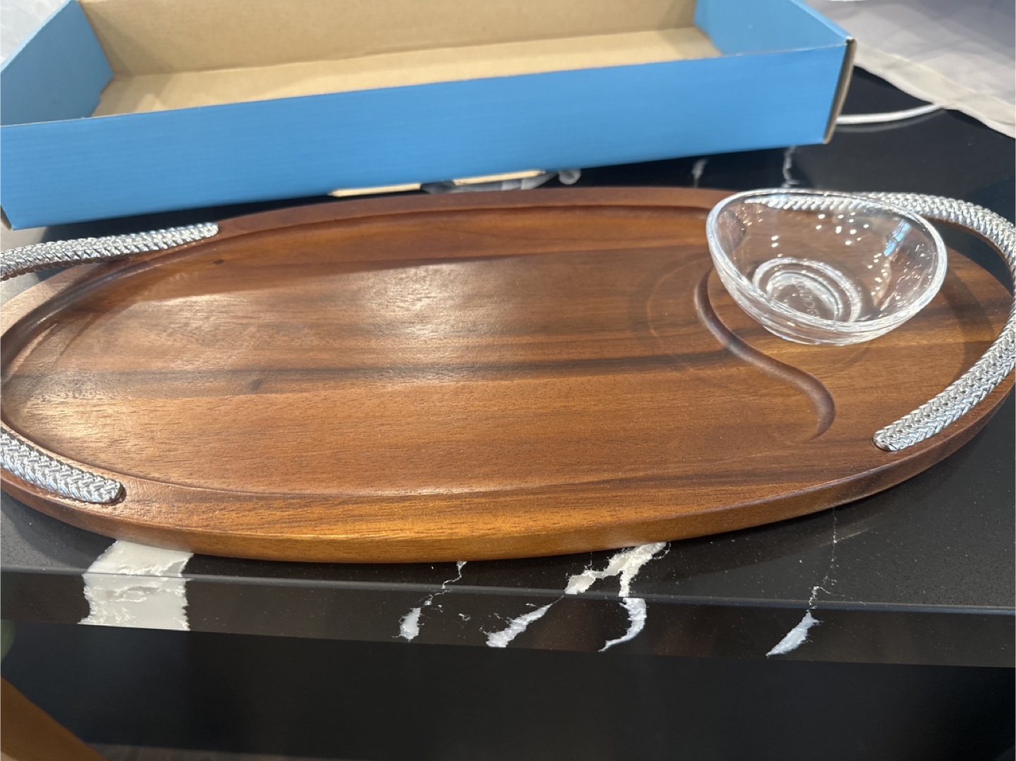 Wood Appetizer Serving Tray with Bowl - photo 2