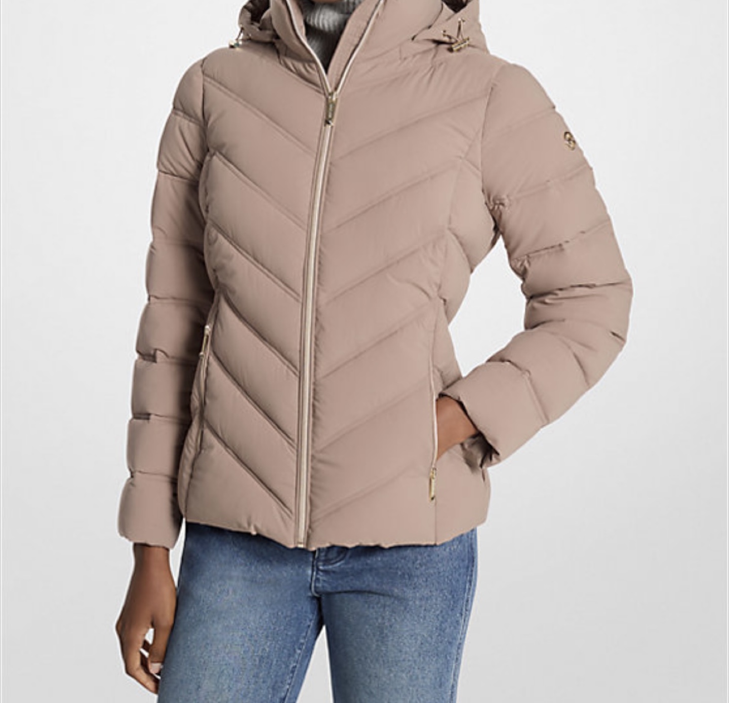 Michael Kors Puffer Jacket - Taupe, Small