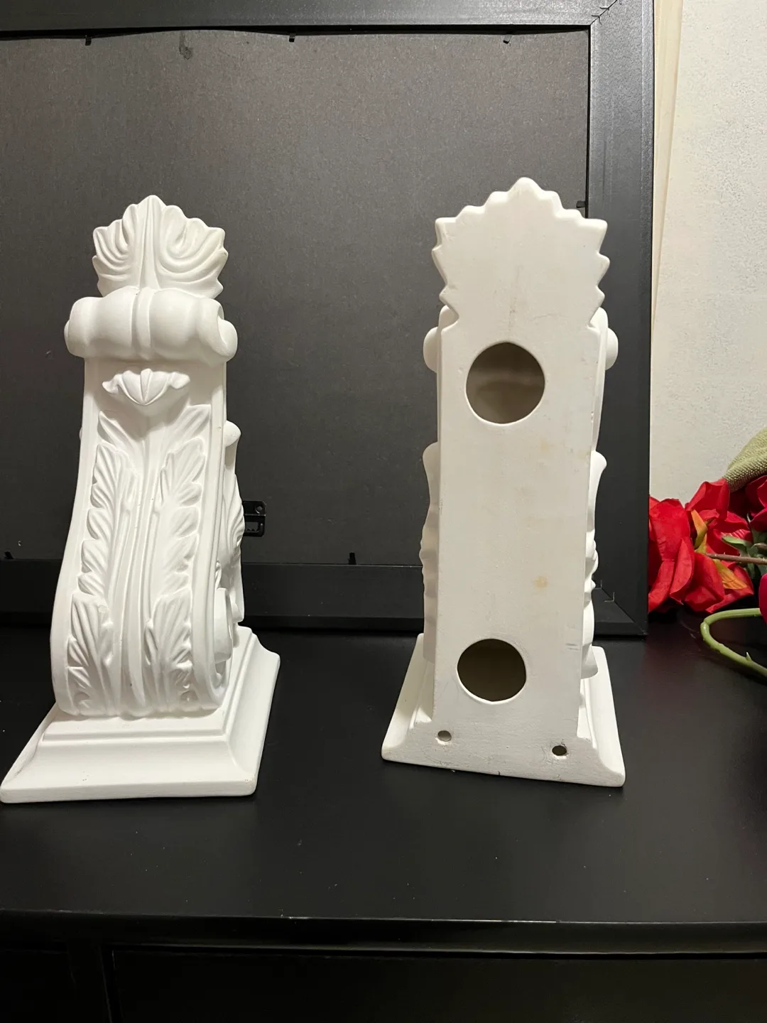 Decorative White Wall Scones, Shelf Brackets - Set of 2 image indicator(4)