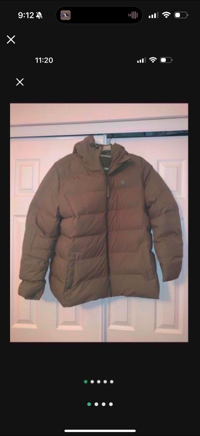 WOMENS Timberland XL/TG Olive Green Puffer Jacket