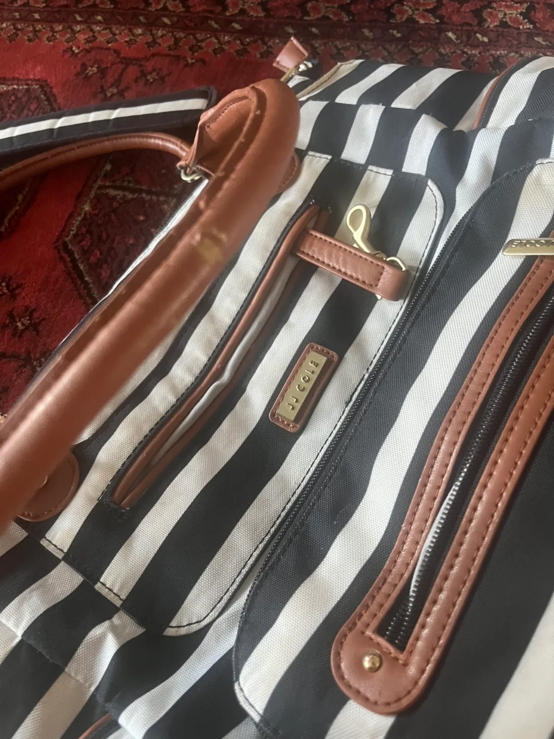 JJ Cole Black/White Stripe Diaper Bag image indicator(2)