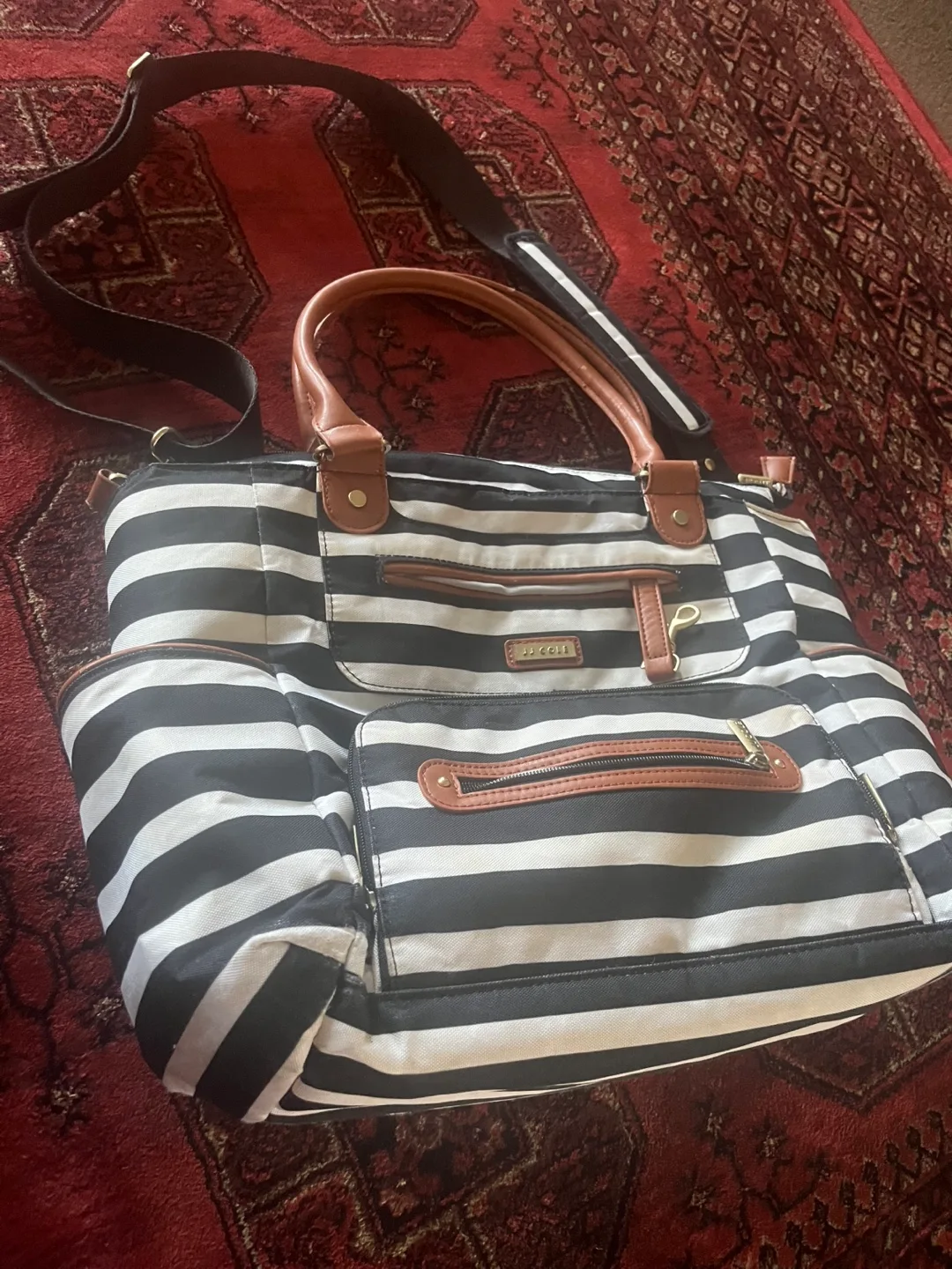 JJ Cole Black/White Stripe Diaper Bag image indicator(3)