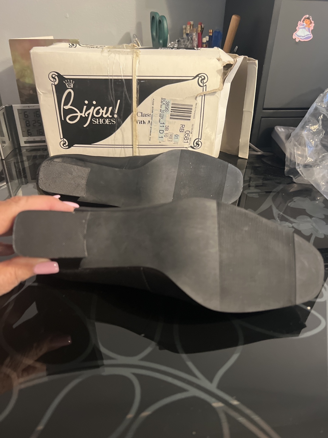 Bijou Shoes Black Leather Block Heel Loafers - photo 5