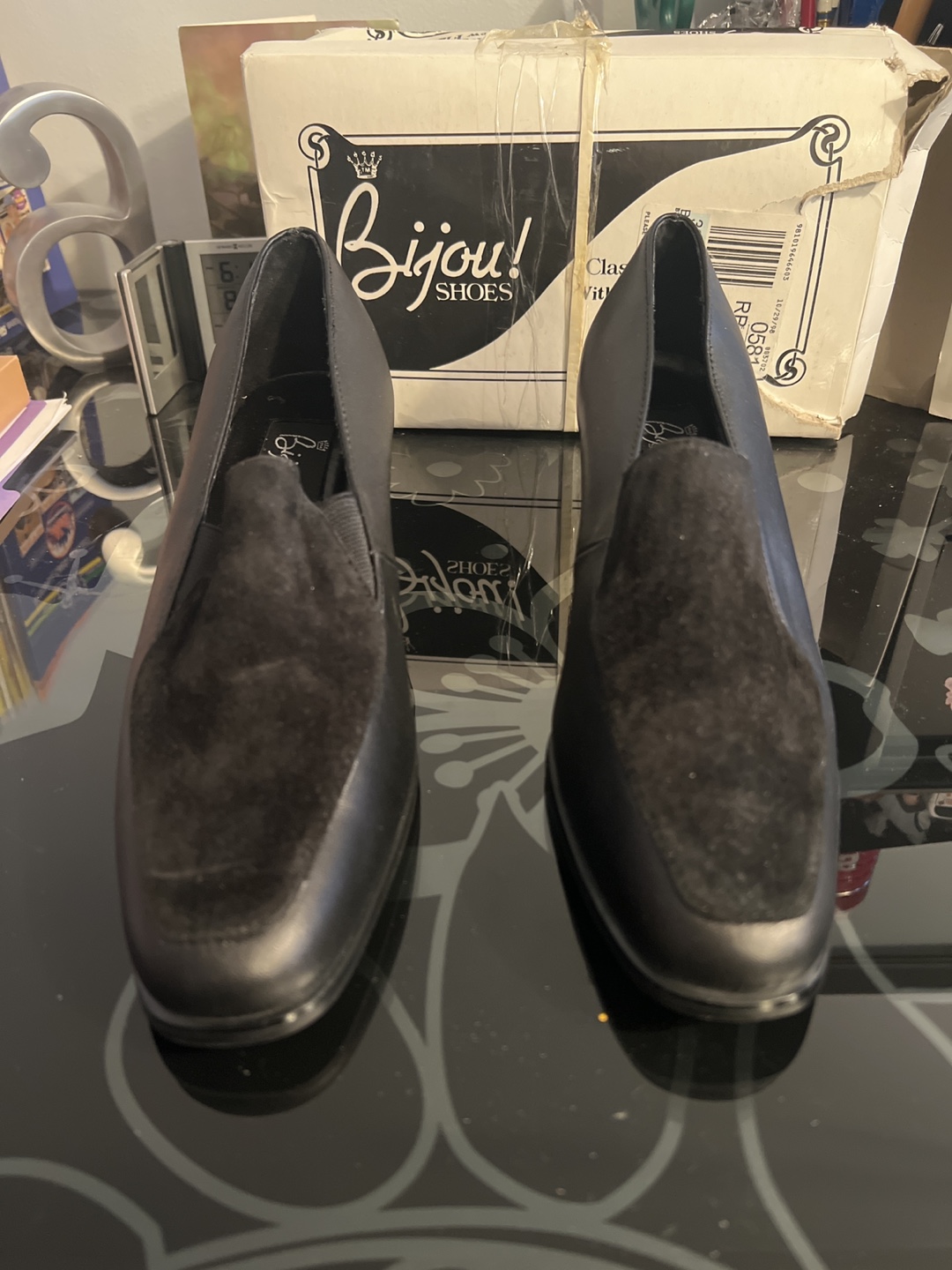 Bijou Shoes Black Leather Block Heel Loafers - photo 3
