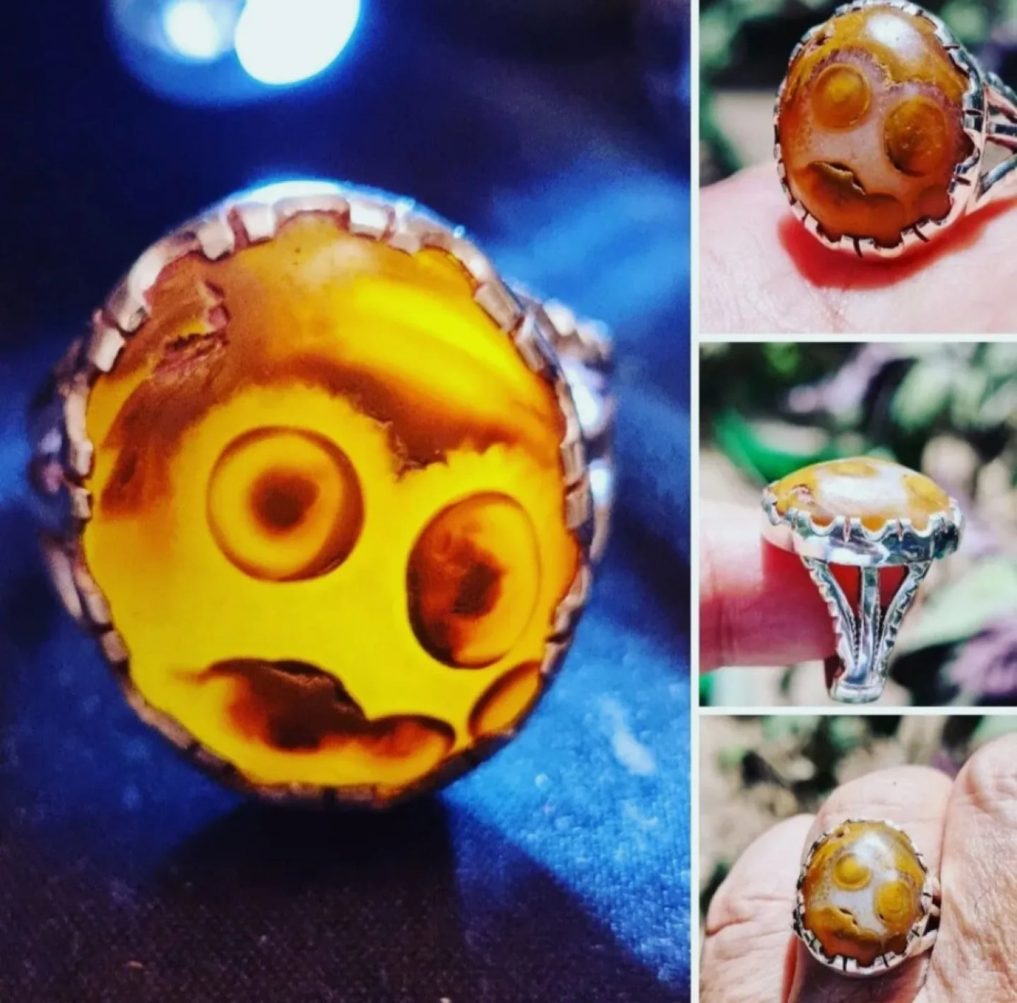 Vintage Silver Ring with Brown Stone thumbnail