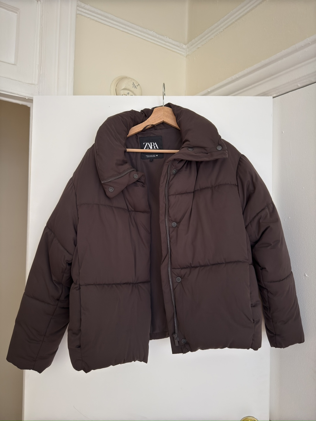Zara Brown Puffer Jacket XS
