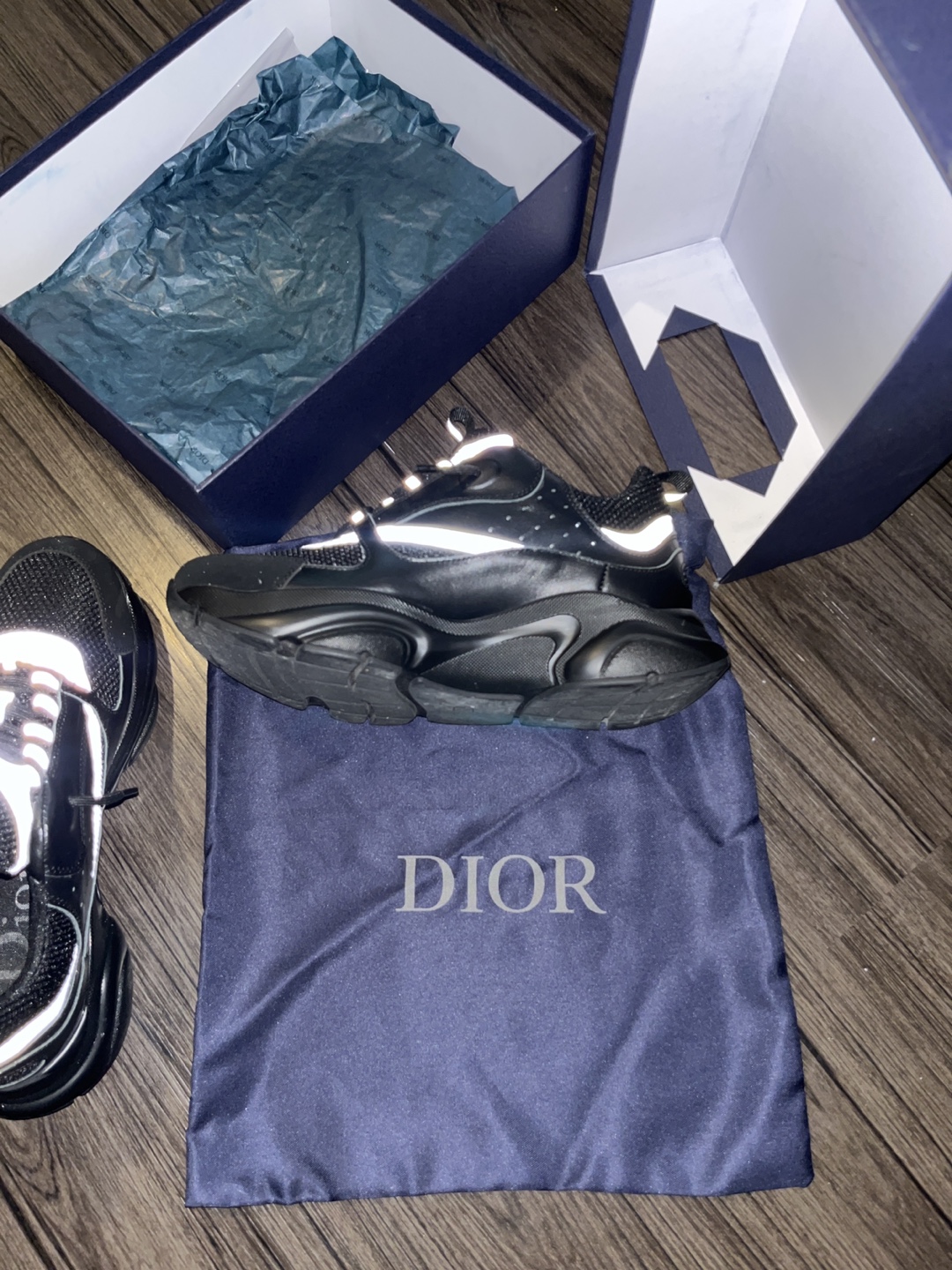 Dior B22 Black Reflective Sneakers - photo 5