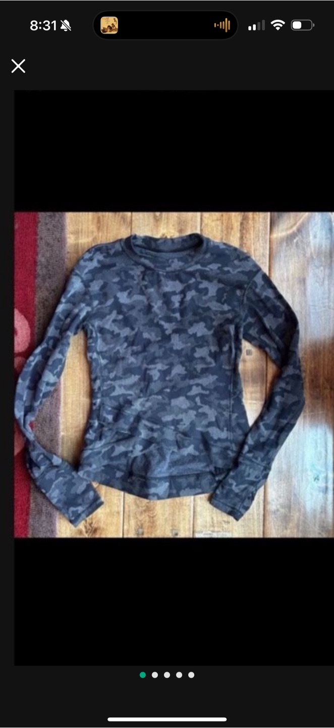 WOMENS Lululemon Long Sleeve Top Size 10 CAMO
