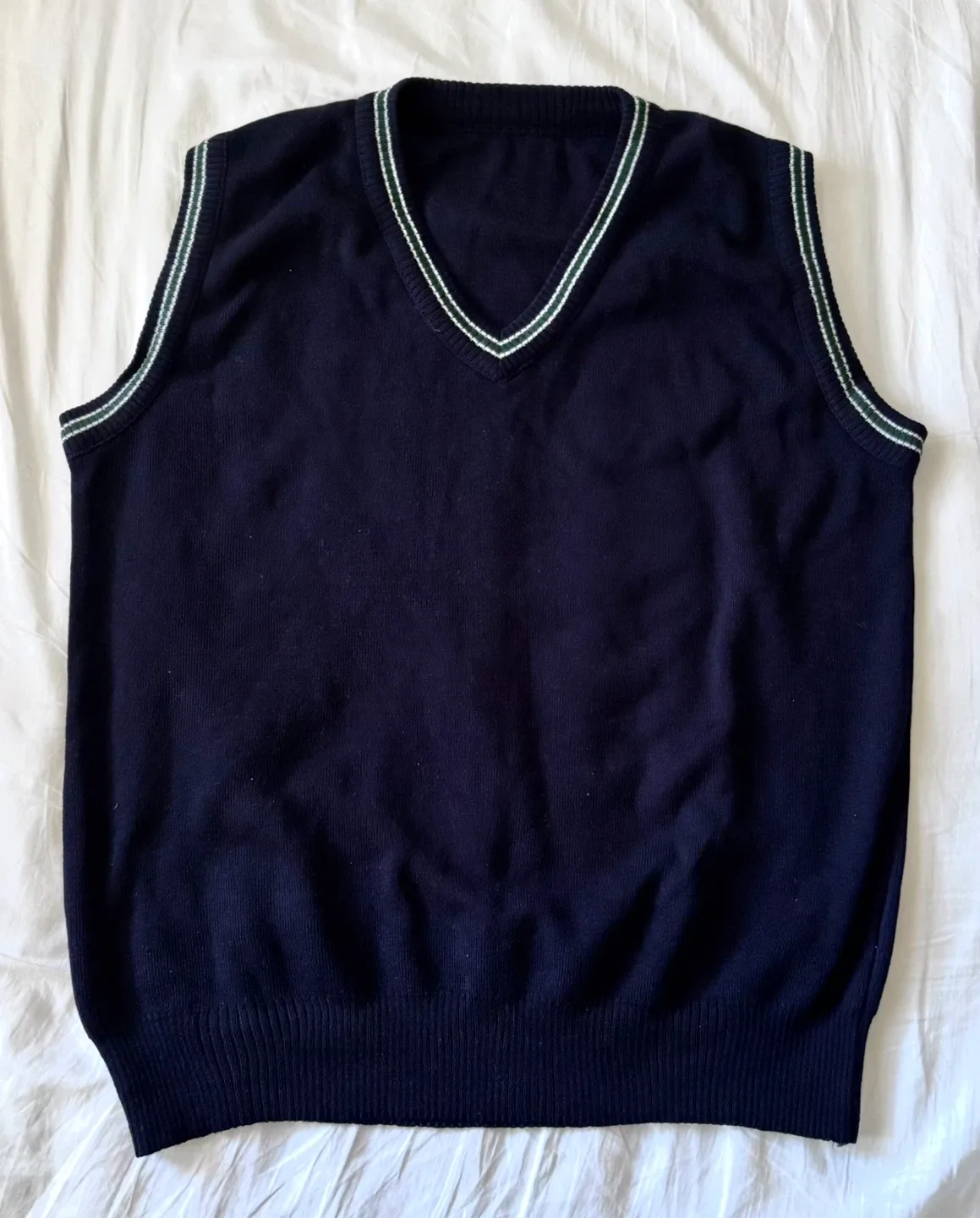 Navy Blue Knit Sweater Vest thumbnail