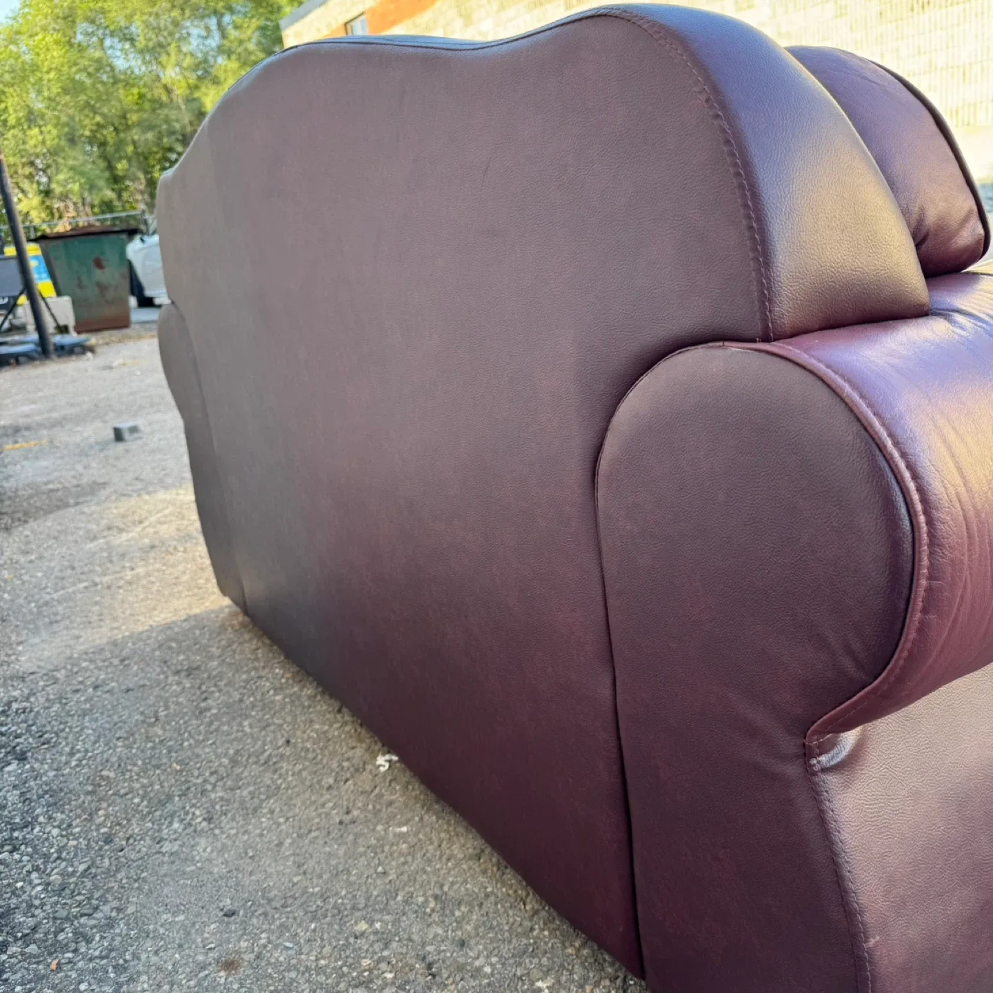 Burgundy Leather Loveseat with Nailhead Trim – Used image indicator(5)