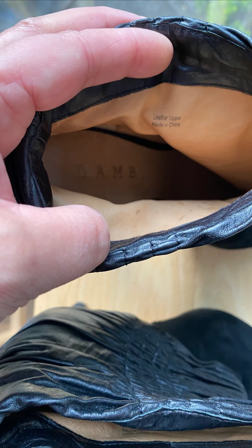 L.A.M.B. Black Leather & Suede Ankle Boots - Size 8M image indicator(5)