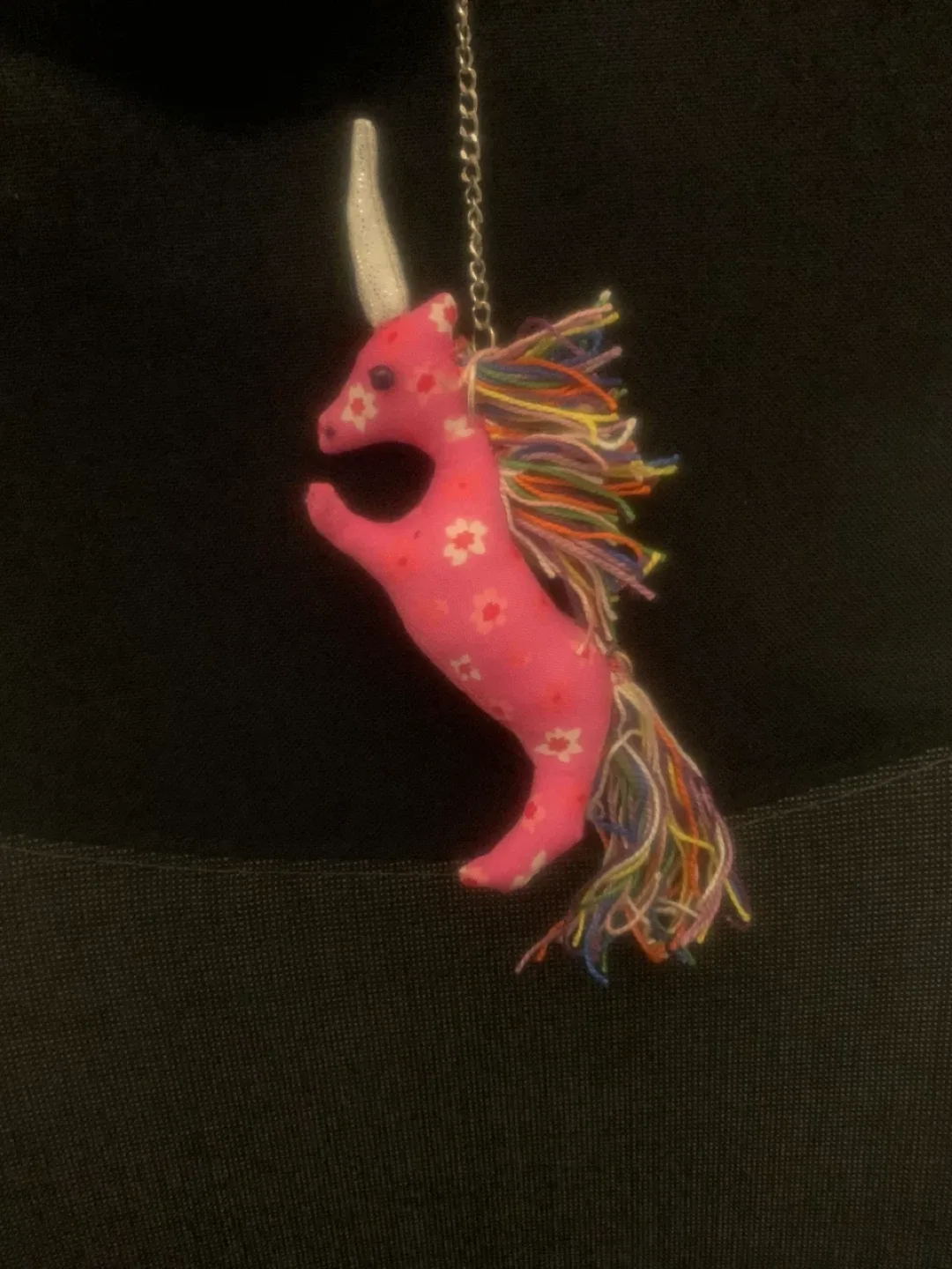 Handmade Pink Unicorn Keychain/backpack charm thumbnail
